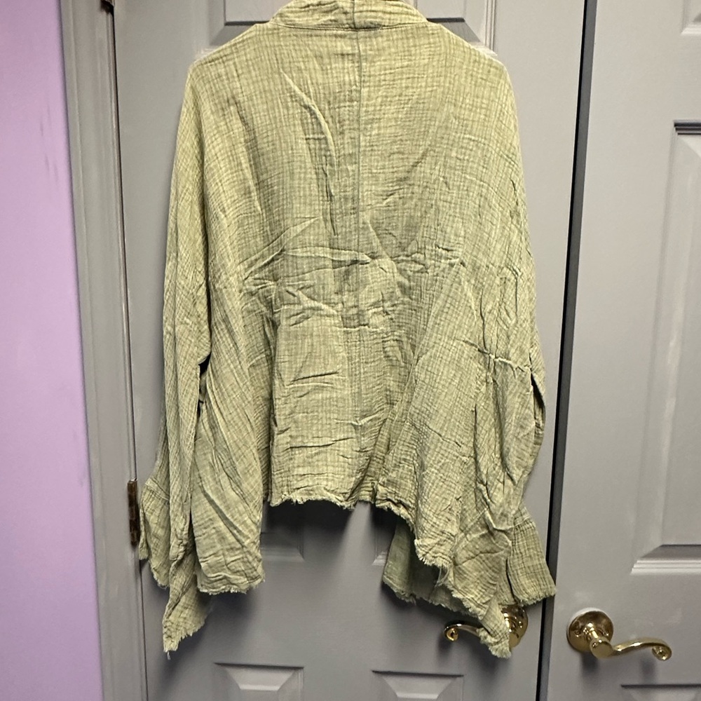 Pink Lily Green Textured Cardigan - Picture 3 of 4